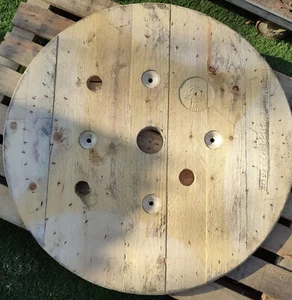 Wooden Cable Reel Garden Table Top- 90cm - Up Cycling -Without Legs - Picture 1 of 4