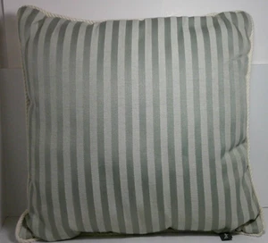 designers touch Green stripe decorative pillow 15 x 15 - Picture 1 of 3