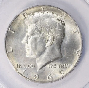 1969-D Kennedy Half Dollar ANACS MS 64 Curved Rim Clip 11.25 Grams Mint Error - Picture 1 of 6