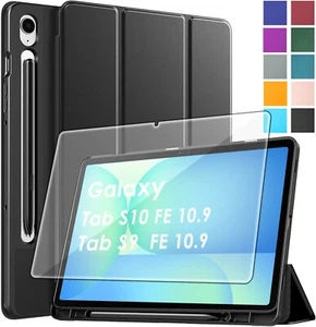 Lonfeid Coque Porte Stylo + Verre Trempé 9H pour Samsung Galaxy Tab S10 FE 10.9/S9 FE - Photo 1/39