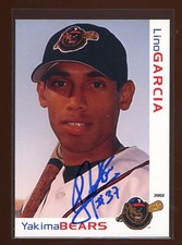 2002 Yakima Bears LINO GARCIA Signed Card autograph AUTO DBACKS