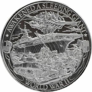 PATRIOT 1 oz World War II 2019 .999 Pure Silver Round *IN CAPSULE* WWII - Picture 1 of 3