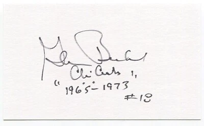 Glenn Beckert 3x5 Index Card Autographed Signature Chicago Cubs Debut 1965 - Image 1 of 2