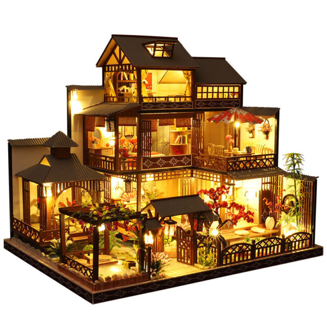 1x Mini Dollhouse Kit Tea Coffee Shop Store Room Box Miniature DIY Handmade  Gift