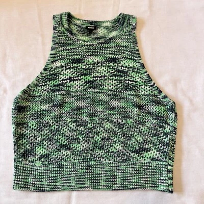 MONROW 女式 XS 太空染料赛车毛衣背心 Y2K 90 年代作物 — 第 1/4 张图片