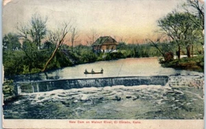 DAM on WALNUT RIVER El Dorado, Kansas KS c1907 - Postcard - Picture 1 of 2