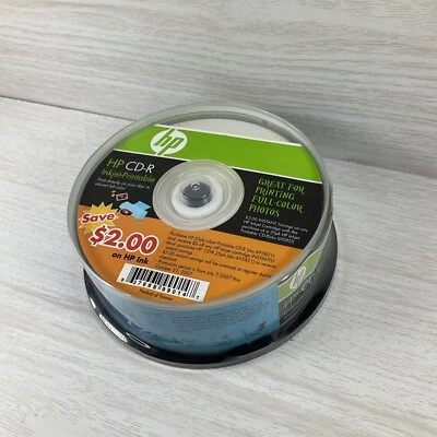 CD gravável em branco HP CD-R jato de tinta imprimível 52x 700 MB dados 80 minutos pacote com 25 - Imagem 1 de 4