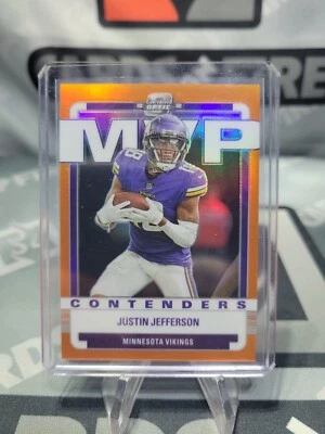 2022 Panini Contenders Optic Justin Jefferson Orange /50 MVP VIKINGS - Image 1 of 3