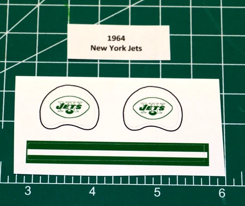 1964 New York Jets *DECAL SHEET ONLY* Diecut for OPI Football Gumball Helmets Cover