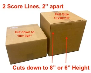 25-Pack 10x10x10" Shipping Boxes Packing Moving Storage Cartons Cardboard Box - Picture 1 of 3