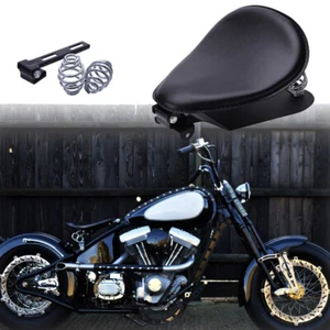 Asiento individual de cuero Bobber para motocicleta Harley Davidson Springer Dyna Softail - Imagen 1 de 12