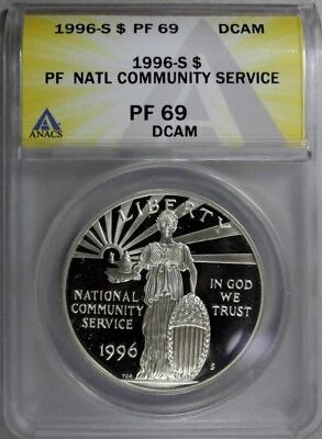 1996-S National Community Service Dollar ANACS PF 69 DCAM (2329731) - Image 1 of 4