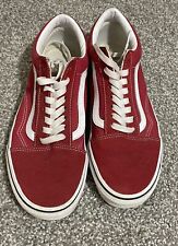 Vans Old Skool Red Canvas Skate Shoes Men's Classic Low-Top Sneakers Size 8.5