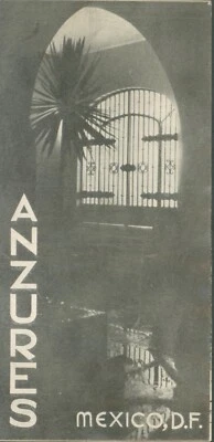 Folleto Anzures Ciudad de México-Hotel al borde del parque Chapltepec-1937  Foto 1 de 4