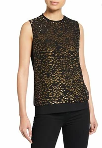Elie Tahari Azelia Sin mangas SILK Shell Blusa Oro Lentejuelas Pequeñas - NWT - $395 - Imagen 1 de 9