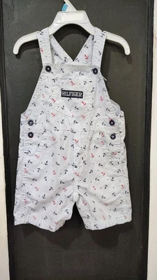 boys tommy hilfiger blue nautical overall shortalls size 24 months - Image 1 of 4