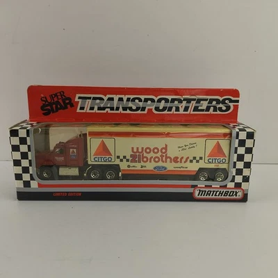 Matchbox #21 WOOD BROTHERS CITGO 1993 FORD Cab CY109 Super Star Transporter - Image 1 of 4