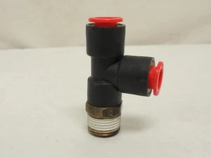 205325 Old-Stock; SMC KQY11-36S Tee Fitting; 3/8" Tube x2 To 3/8 MNPT - Picture 1 of 5