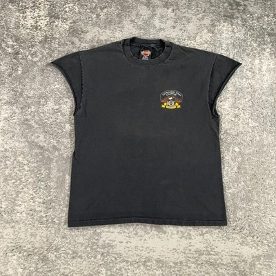 Vintage Harley Davidson Shirt Mens Large Black Cut N Shoot Texas Chapter USA 90s - Image 1 of 4