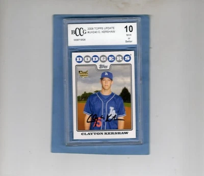 2008 Topps Update Clayton Kershaw uh240 BCCG Gem Mint 10 - Image 1 of 2
