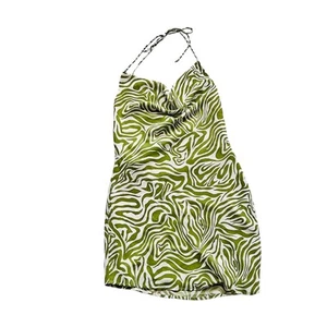 Le Lis Green Printed Halter Neck Tie Back Mini Dress Size S Small NWT - Picture 1 of 7