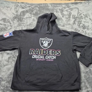 Felpa con cappuccio uomo Las Vegas Raiders grande nera NFL calcio crucial catch pullover - Foto 1 di 9