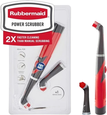Rubbermaid Reveal Power Scrubber with Multi-Purpose & Grout Head, Red  - Image 1 of 4