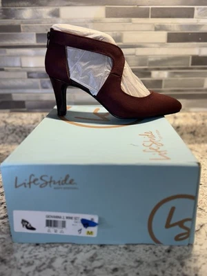 LifeStride Mujer Giovanna 2 Tacones Vino Talla 9 Foto 1 de 4