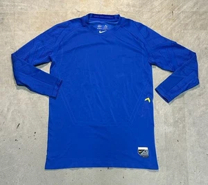 Nike Pro Combat Shirt Blue Fitted Dri-Fit MLB Vapor Compression Logo Sz L - Picture 1 of 9