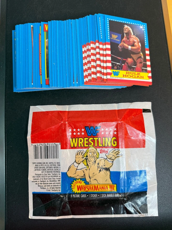 1987 WWF Wrestling Complete Base Set (1-75). Wrestle Mania III. Hulk Hogan - Image 1 of 4