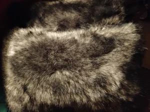 1- Restoration Hardware Faux Fur Throw Pillow 21"x 14"W/Insert Silver Fox  - Picture 1 of 12