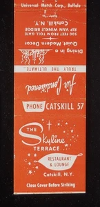1950s The Skyline Terrace Restaurant & Lounge Phone 57 Toll Gate Catskill NY MB - Bild 1 von 2