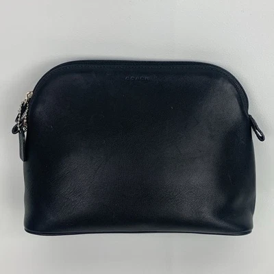 Estuche cosmético Coach vintage negro bolsa cierre con cremallera Coach encanto bolsillo forrado Foto 1 de 4