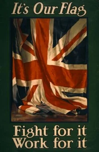 Vintage British Fight It's Our Flag WWII Poster Wall Art Print Picture A3 A4 - Picture 1 of 3
