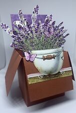 Hand Made Pop Up Card, Happy Birthday, Lavender, Free postage to the UK