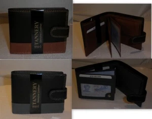 Mens Tannery leather Wallet choice of RFID protected - brown or black - Picture 1 of 5