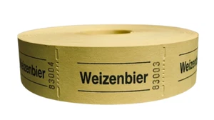 Bonrolle WEIZENBIER gelb 1000 perforierte Abrisse fortlaufend nummeriert - Picture 1 of 1