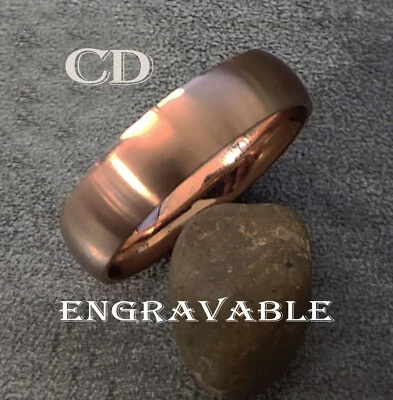 Personalized Men's Rose Gold Promise Ring - Engraved Guys Promise Ring - Image 1 of 4