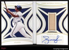 2022 National Treasures Material Booklet Gold Andruw Jones AUTO BAT RELIC 07/10