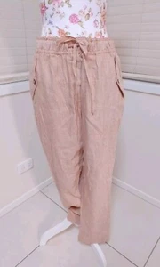 Sportscraft Rosita Linen Pant Tan Neutral. Pockets NWT $149 Size 10 Relaxed - Picture 1 of 8