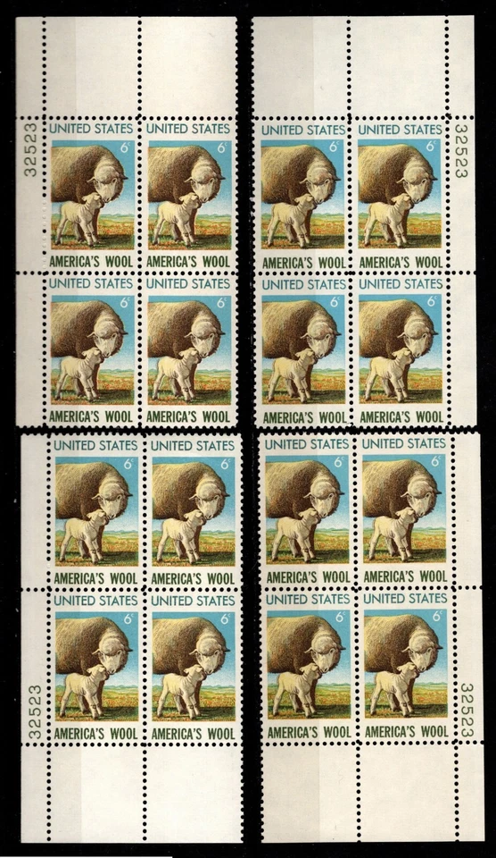 US Sc #1423 MNH 1971 Plate Block #32523 Matched Set American Wool Industry - Image 1 of 1