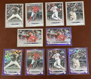 2022 TOPPS CHROME UPDATE TEAM SET - WASHINGTON NATIONALS BASE & PURPLE REFRACTOR - Picture 1 of 1