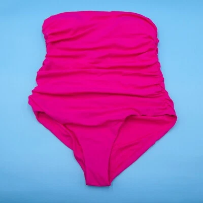 Traje de baño Victorias Secret XL rosa con volantes sin tirantes acolchado de una pieza para mujer playa Foto 1 de 4