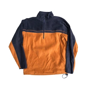 VTG 90s ALPINE DESIGN Sweatshirt Men's MED Fleece Fuzzy Pullover Sweater Orange - Picture 1 of 8