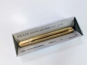 TRC Traveler's Company Solid Brass Fountain Pen Fine nib 38076006 made in JAPAN - Picture 1 of 9