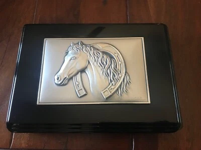 Cofanetto argento porta carte da gioco Acca NUOVO - Immagine 1 di 4