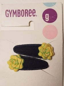 NWT girls one size Gymboree 2002 SPORTING GREEN 2 pc navy hair snap clip set vtg - Picture 1 of 2