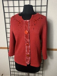 Per Una Women Size L Button Front 3/4 Sleeve Sweater - Picture 1 of 9