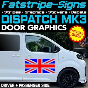 para adaptarse a CITROEN DISPATCH MK3 UNION JACK BANDERA PUERTA GRÁFICOS PEGATINAS FURGONETA CÁMPER - Imagen 1 de 2