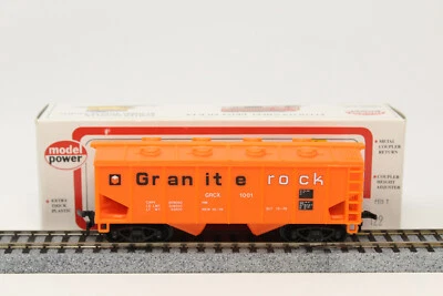 HO Model Power 36' 2-Bay Covered Hopper Granite Rock GRCX 1001 Orange - Image 1 of 4